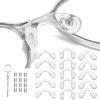 15 Pcs,3 Sizes Screw-in Glasses Nose Pads, U Shaped Eyeglasses Nose Piece Soft Silicone Nose pad for Eye Glasses Sunglass Eyewear, with 30 Screws & 1 Screwdriver view 1