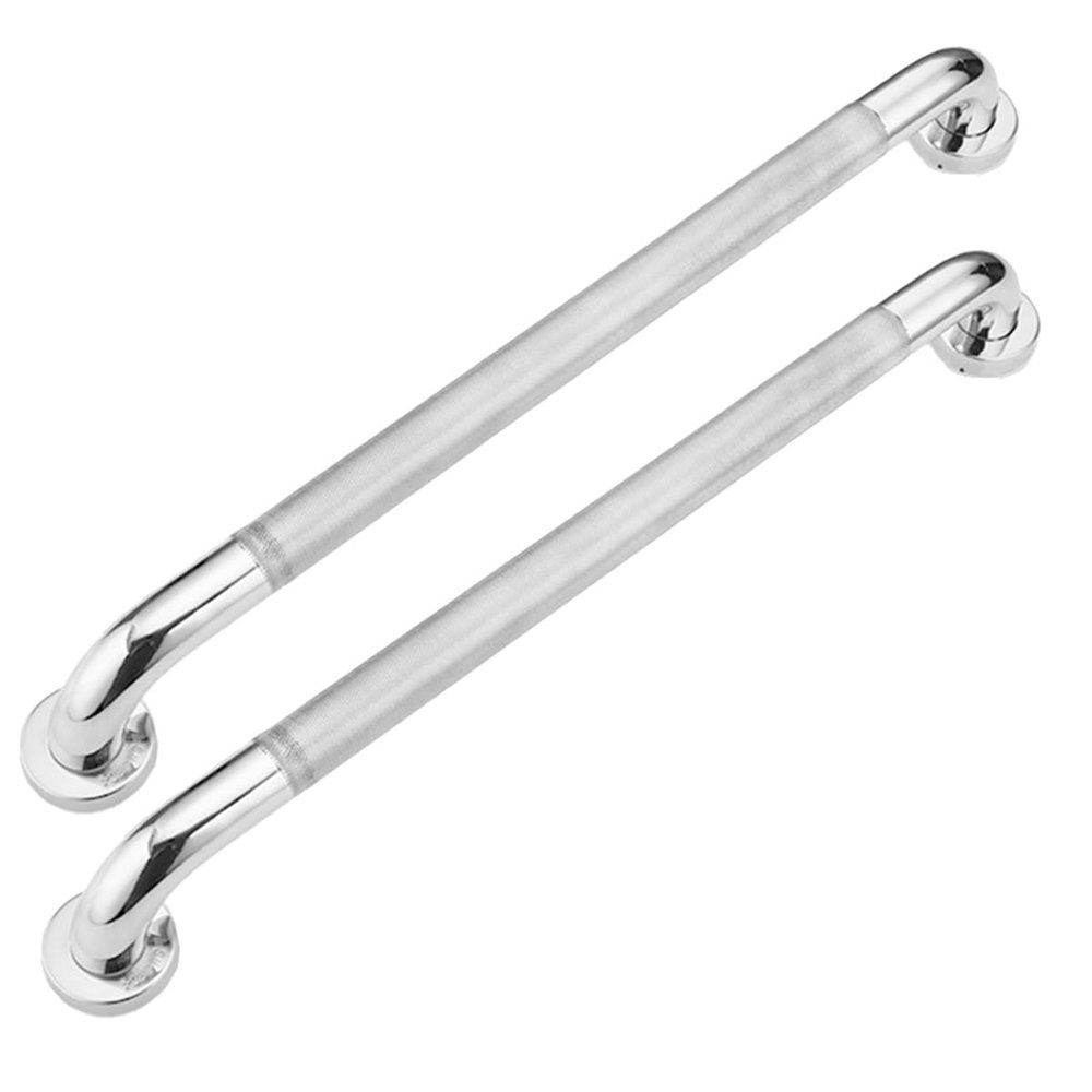 GUOXIAR Pack of 2 Non-Slip Grab Handles, Stainless Steel Shower Handrails, Wall Mounted Bath Safety Handle, Anti-slip Grab Bar Handrail for Bathtub Toilet Bathroom Stairs(60 cm)