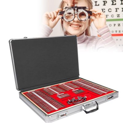 ELIKBH 266 Pieces Optical Trial Lens Kit Optical Trial Lens Set With Adjustable Trial Frame and Protective Aluminum Case