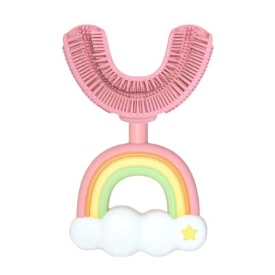 Kixolazr Cute Kids Toothbrushes,U-Shaped Rainbow Non-Slip Toothbrush - Portable Tooth Brush with Soft Bristles for Boys & Girls