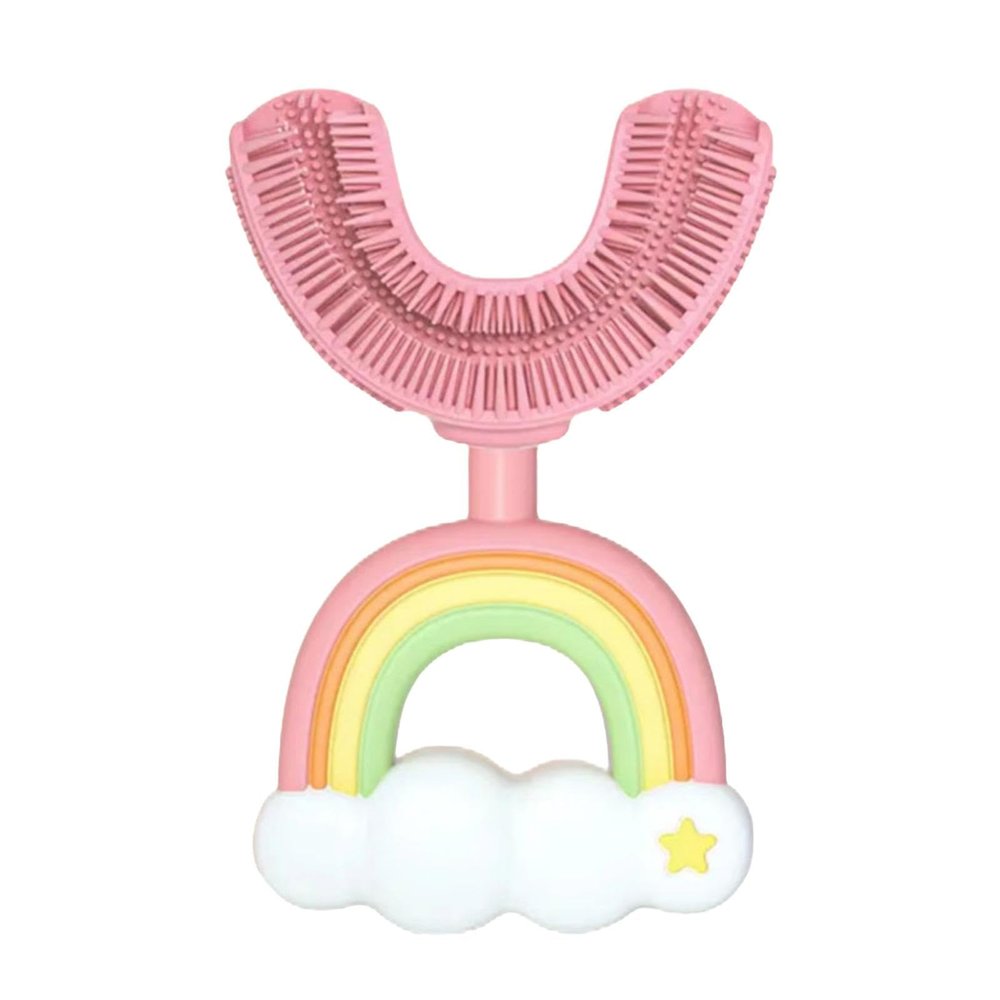Kixolazr Cute Kids Toothbrushes,U-Shaped Rainbow Non-Slip Toothbrush - Portable Tooth Brush with Soft Bristles for Boys & Girls