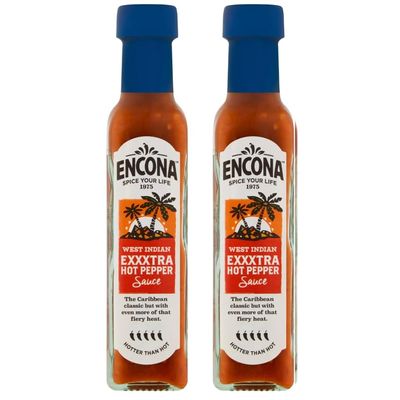 2 x Encona Extra Hot Pepper Sauce 142ml.