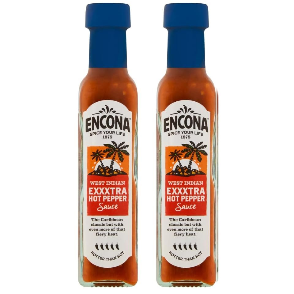 2 x Encona Extra Hot Pepper Sauce 142ml.
