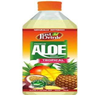 12 x Just Drink Aloe - Tropical 500ml Delicious Tasty and Twisty Treat Gift Hamper for All Occasions Enjoyed with Family and Friends