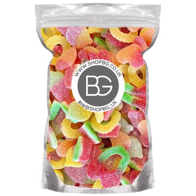 BG Quality Pick & Mix Sweets - Apple Strawberry Peach Cherry Pineapple Watermelon - Fizzy Fruits Mix, Sweeties 800g Pouch