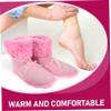 HAPINARY USB Electric Heating Shoes Bowknot Style Pink Detachable Foot Warmer Slippers Rechargeable Heat Shoes for Winter Indoor Office Use view 3