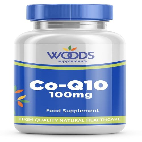 Co-Enzyme Q10 100mg (120 Capsules) from Woods Supplements | Easy-to-Swallow Capsules | Fast Absorption | Co-Enzyme Q10 Plays a Vital Role in converting Food into Energy