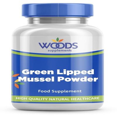 Woods Supplements - 300mg Green Lipped Mussel Powder with Collagen 100mg & Hyaluronic Acid 5mg, 360x Tablets. New Zealand Green Lipped Mussel for Humans, High Strength Joint Pain Relief Tablets