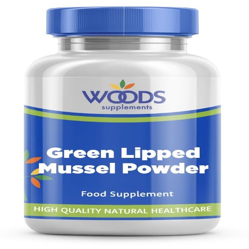Woods Supplements - 300mg Green Lipped Mussel Powder with Collagen 100mg & Hyaluronic Acid 5mg, 360x Tablets. New Zealand Green Lipped Mussel for Humans, High Strength Joint Pain Relief Tablets