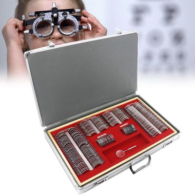 KYZTMHC 266 Pcs Optical Trial Lens Set Optical Trial Lens Set With Free Trial Frame and Plastic Rim Aluminium Case
