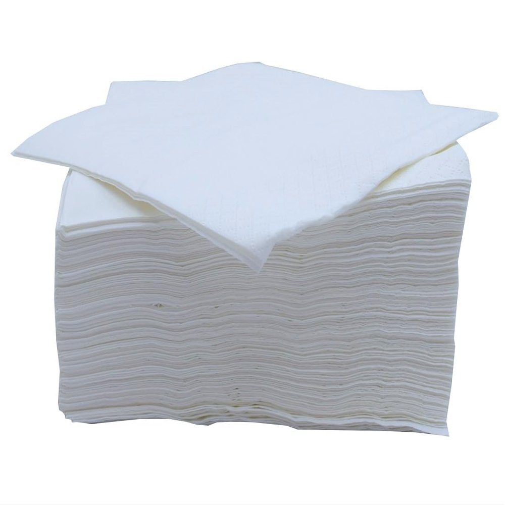1000 Sheets 2Ply White Napkins 25cm x 25cm Paper Serviettes Eco-Friendly Cocktail Napkins Takeaway Parties