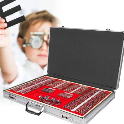 ELIKBH 266 Pieces Optical Trial Lens Set Optical Trial Lens Set with Aluminum Case and Adjustable Trial Frame for Optical Shops, Hospitals,Ophthalmology