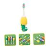FRCOLOR Cartoon Dinosaur Kids Toothbrush Extra Soft Silicone Bristles, Small Head Children Brush, Independent Pack for Boys and Girls Oral Care Random Color view 2