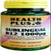 Health Plus Sublingual Vitamin B12 1000g (Cyanocobalamin) : Vitamin B12 Supplement : 90 Tablets, in a Planet-Friendly 99% Recycled Pot view 1