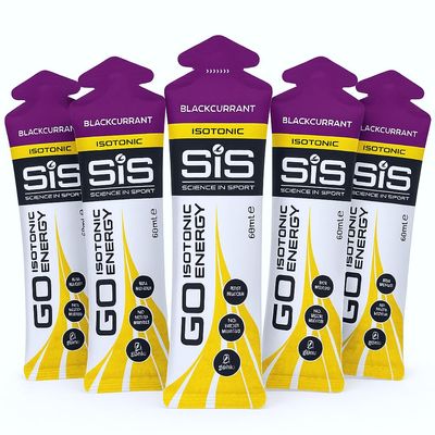 MM SIS Go Isotonic Energy Gel 5 Pack - Fast Absorption, Endurance Fuel for Running, Cycling & Triathlons - Performance Boost for Athletes (Blackcurrant)