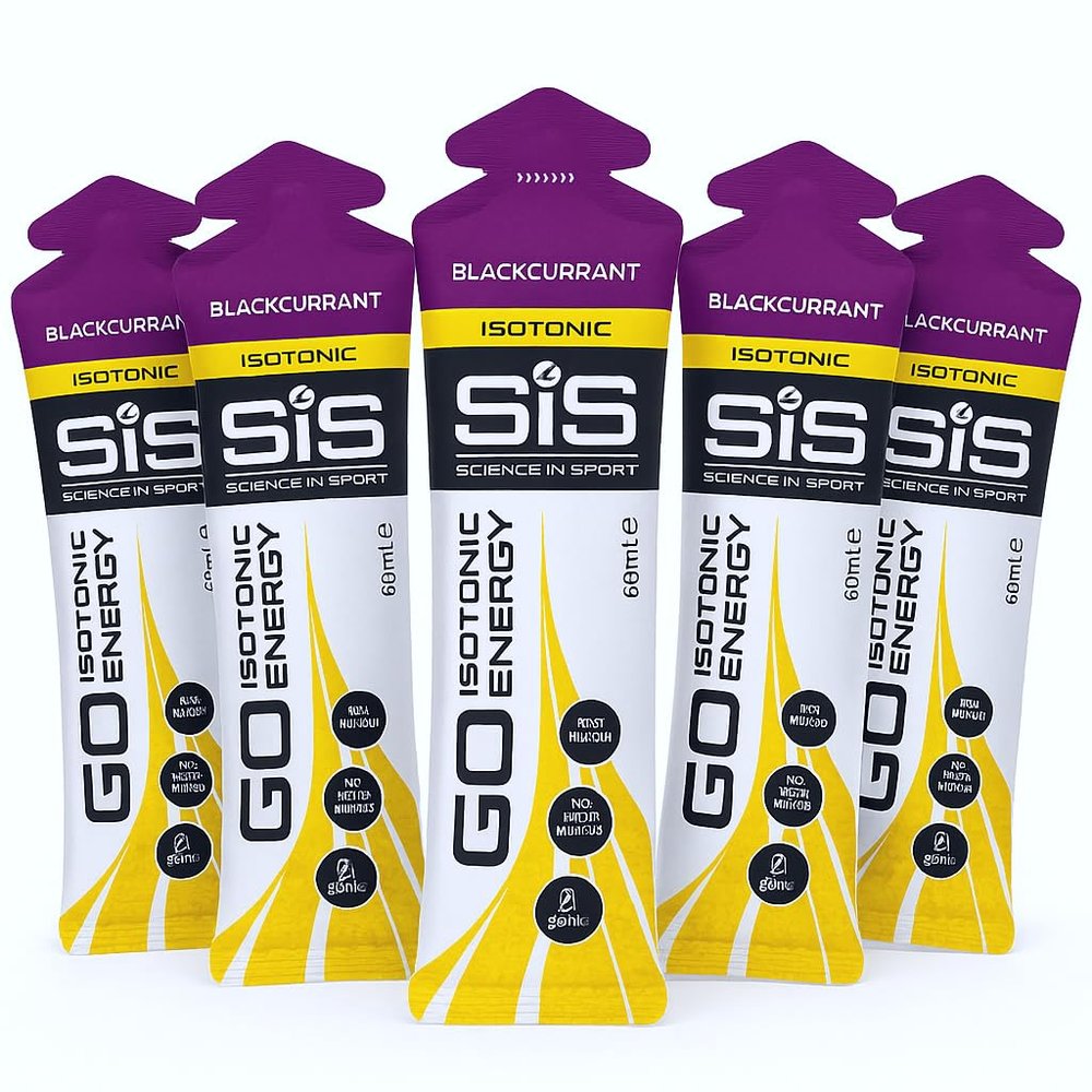 MM SIS Go Isotonic Energy Gel 5 Pack - Fast Absorption, Endurance Fuel for Running, Cycling & Triathlons - Performance Boost for Athletes (Blackcurrant)