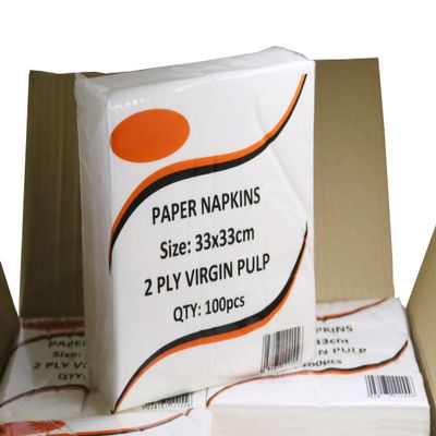 1000 x 2Ply Soft and Durable White Paper Napkins, 33x33cm Perfect for Family Gatherings, BBQs, Restaurants, Catering