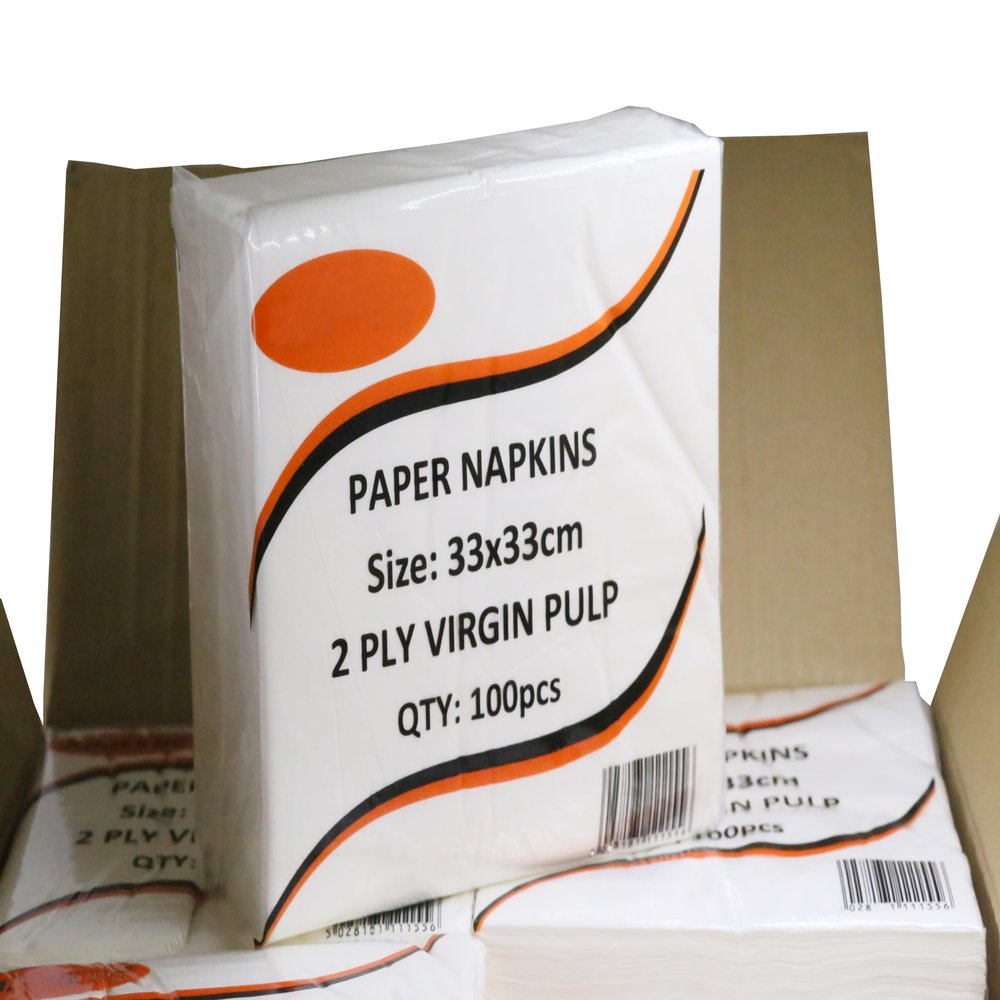 1000 x 2Ply Soft and Durable White Paper Napkins, 33x33cm Perfect for Family Gatherings, BBQs, Restaurants, Catering