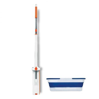 Express Self-Cleaning Mop and Rectangular Bucket - Venteo - Rectangular Mop Head - Foldable Bucket - Microfibre Cloth