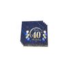 40pcs Blue and Gold Happy 40th Birthday Disposabel Napkins-Cheer to t0 Years,40th Birthday Party Decoration Dessert Beverage Cocktail Cake Napkins 6.5" view 3