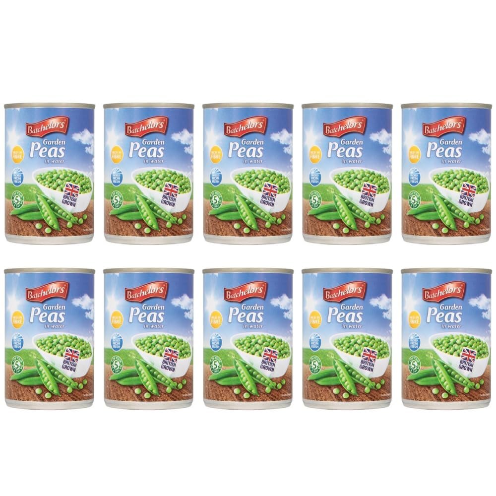 Batchellors Garden Peas 400g - Add Some British Grown, Green Vegetables To Your Dinner Time With Delicious Batchellors Garden Peas - Pack of 10 x 400g