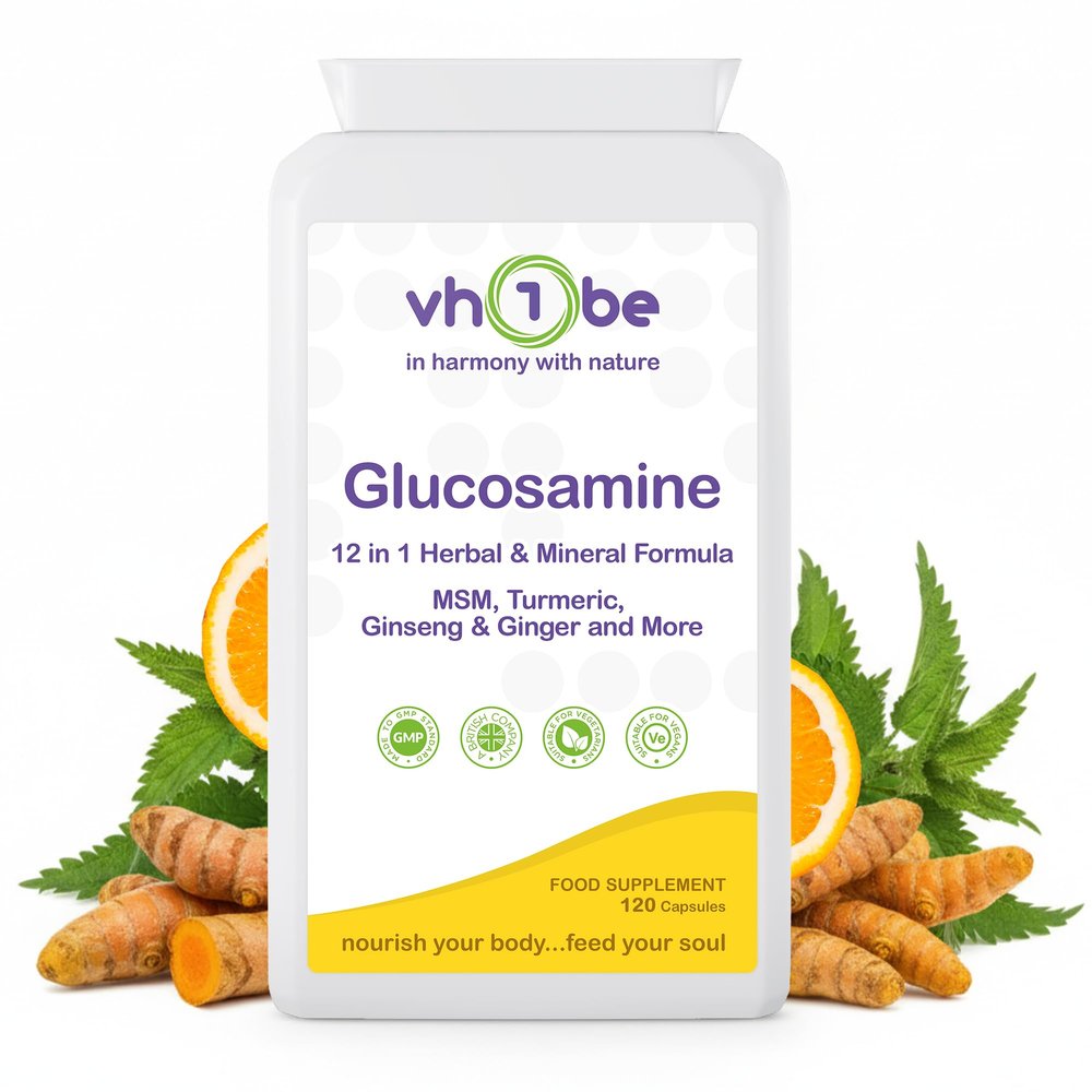 Glucosamine Complex Plus 12-in-1 High Strength Glucosamine HCl with MSM, Turmeric, Rosehip, Sour Cherry & Vitamin C 120 Capsules | Non-GMO | Plant-Based Vegan Supplement | Made in UK
