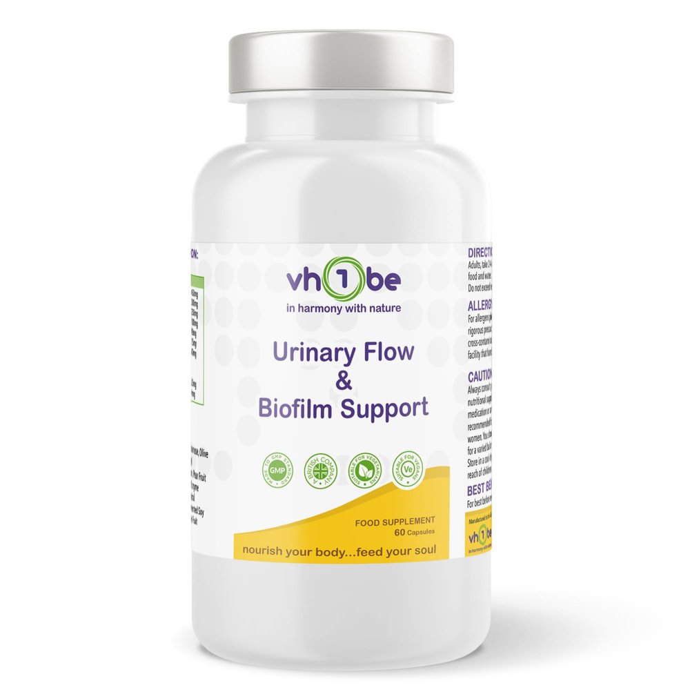 Urinary Flow & Biofilm Support  UT Flow 60 Capsules | D-Mannose, Digestive Enzymes & Botanicals for Urinary Tract, Bladder Wall & Immune Health | Vegan, Non-GMO, UK Made by vh1be