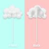 10pcs Cloud Cake Topper Plush Cloud Cupcake Toppers Yarn Ball Cake Dessert Picks Decoration For Baby Shower Birthday Wedding Party Supplies (White) view 3