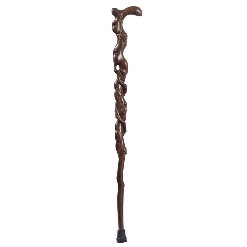 Cane Crutch Solid Wood Cane Root Carving Black Rosewood Whole Material Mahogany Walking Stick African Ebony Tree Root Carving Crutches Suitable for Elderly Gifts crutch-11.19 Lucky Star