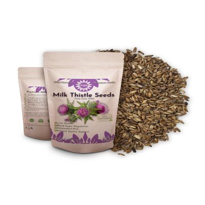 Milk Thistle Seeds 250g Liver Detox & Cleanse Support | 100% Pure, Raw & Non-GMO Silybum Marianum | Powerful Antioxidant Herbal Seeds for Tea & Tincture