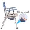 001, Folding Portable Non Slip Commode,Portable Folding Commode Portable Toilet Seat, Adjustable Height, Extra Wide Commode Chair view 4