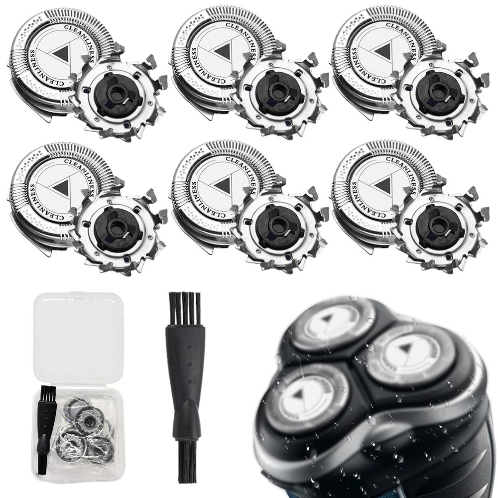 6 Pack SH30/50/52 Replacement Shaver Heads Compatible with Philips, for Shaver Series 5000 6000 (Except S55xx S6600 & S6800)/Series AT8xx/AT7xx/PT7xx/PT8xx with Cleaning Brush