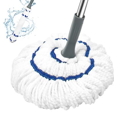 Self Wringing Floor Cleaner with 52.5 Inch Long Handle, Heavy Duty Wet Mop for Hardwood, Tile, Vinyl, Laminate Floors (White)