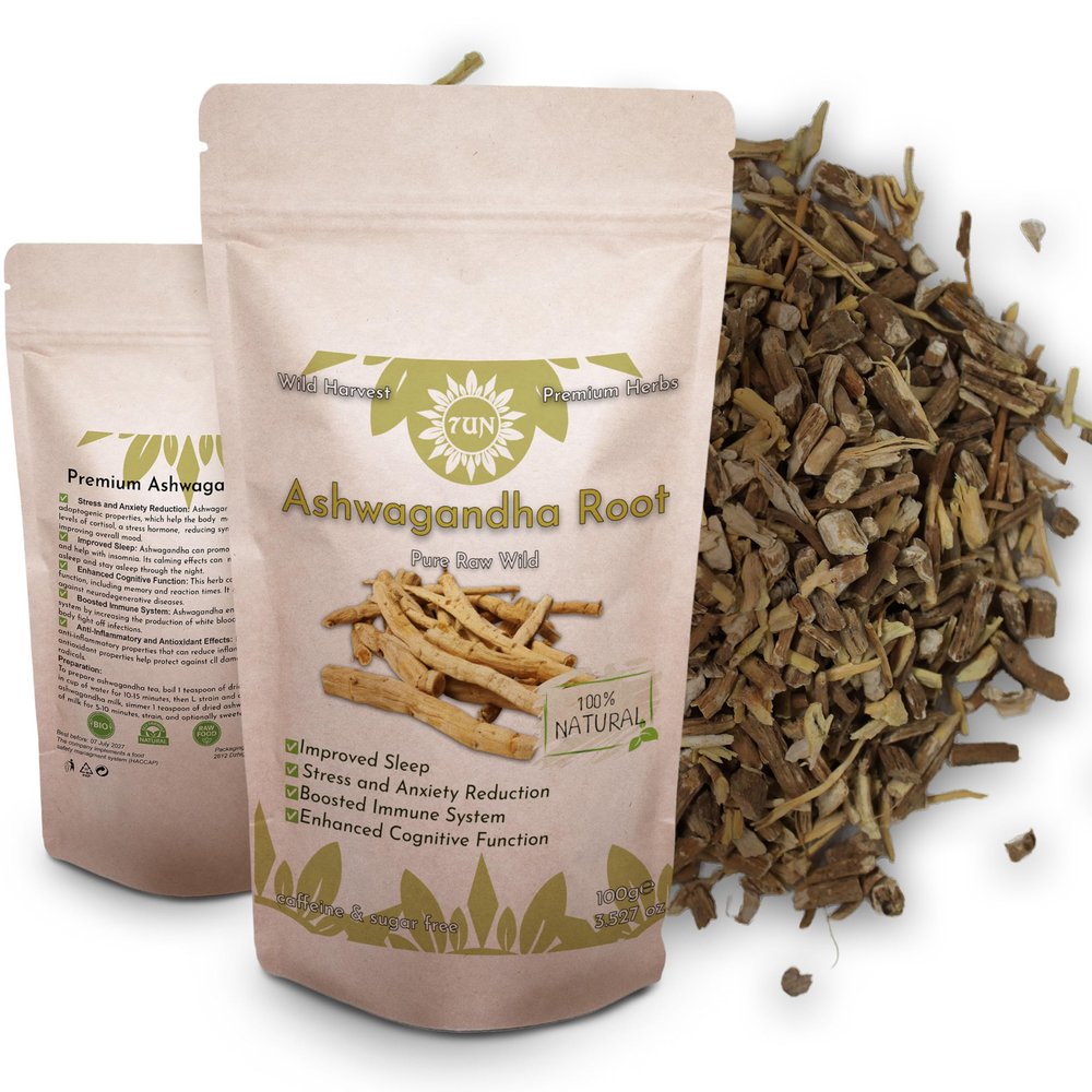 Ashwagandha Root (Withania somnifera) 100g | 100% Pure Dried Root for Herbal Infusion | Raw & Wild-Harvested