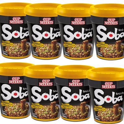 Soba Instant Wok Style Noodles Pot 90g - Instant Wheat Noodles (08 Pots, Classic)
