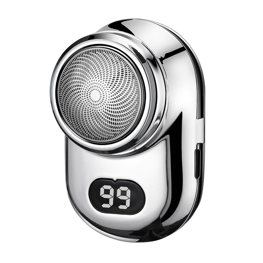 VALINK Mini Shaver,Electric Razor for Men with LCD Display and Mirror, Wet and Dry for Home and Travel Silver
