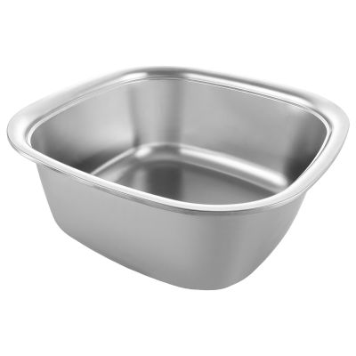 ASelected Washing Up Bowl, Stainless Steel square Washing Basin, Dishtub, Mixing Bowl, Plastic Free, 34 x 34 x13Cm