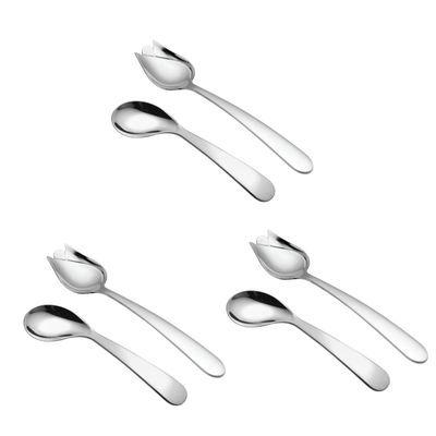 minkissy 3sets Feeding for Elderly Curved Spoon Angled Tip Stainless Steel Utensil for Weak Grip 2pcs*3