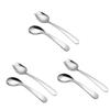 minkissy 3sets Feeding for Elderly Curved Spoon Angled Tip Stainless Steel Utensil for Weak Grip 2pcs*3 view 1