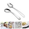 minkissy 3sets Feeding for Elderly Curved Spoon Angled Tip Stainless Steel Utensil for Weak Grip 2pcs*3 view 2