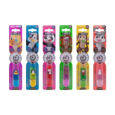 B-Brite Children's Toothbrush with Liquid Flashing Timer - Pack of 3 - Animal Friends