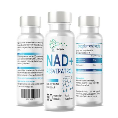NAD Supplement 1000mg with True NAD+ 500mg & Resveratrol 250mg for Cellular Energy and Healthy Aging Support
