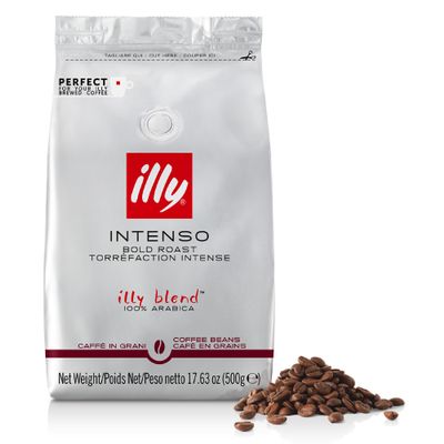 illy Intenso Coffee Beans, Dark Roast, 100% Arabica, Ideal for Moka Pots, Filter, Espresso & Lungo, 500g
