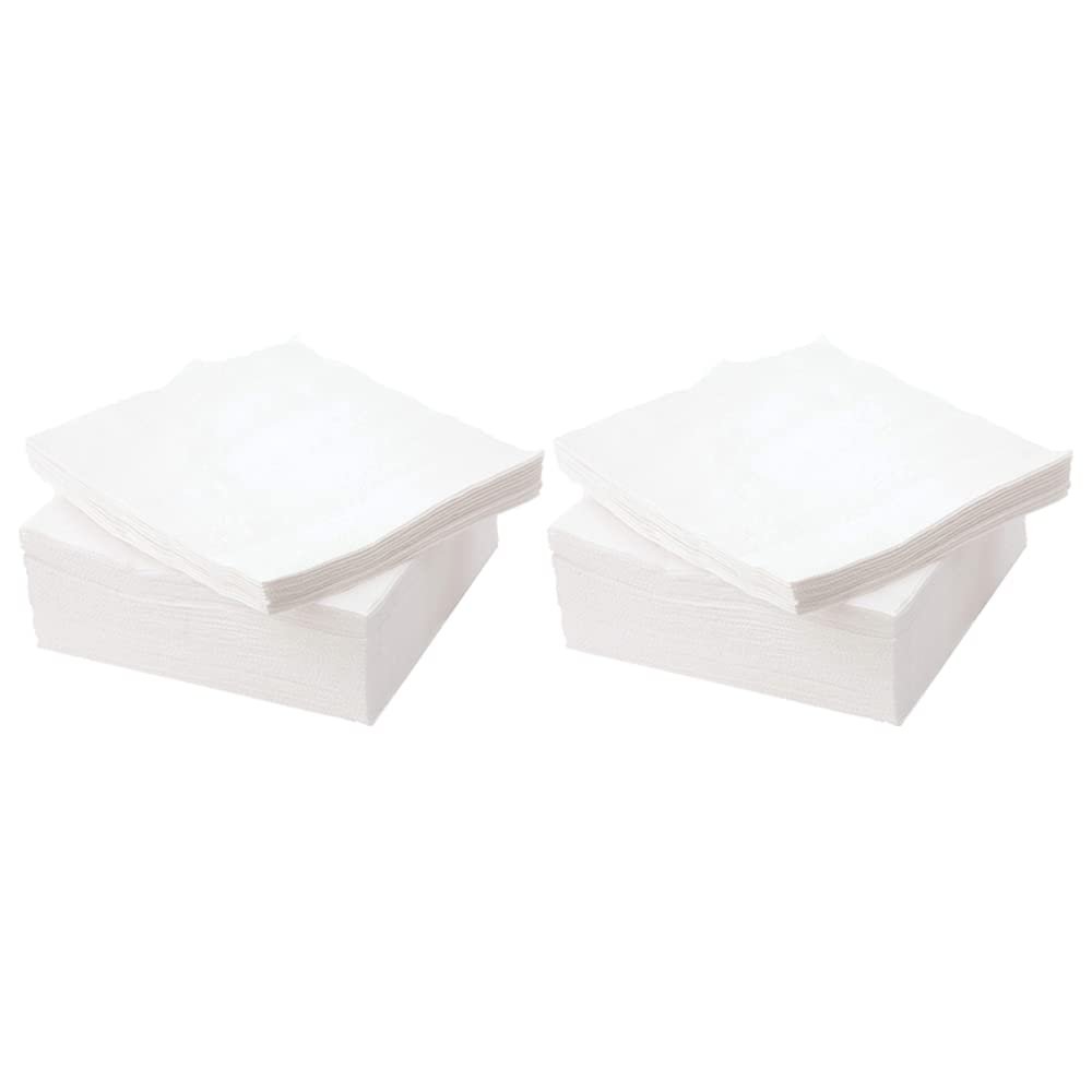 (200 Sheets) - White 1 Ply Square Tissue Napkins Soft Serviette Napkins Paper Hand Towels Soft Absorbent Hygienic Disposable Paper Cocktail Napkins Kitchen Towels Bathroom Events Office 29cm X 29cm