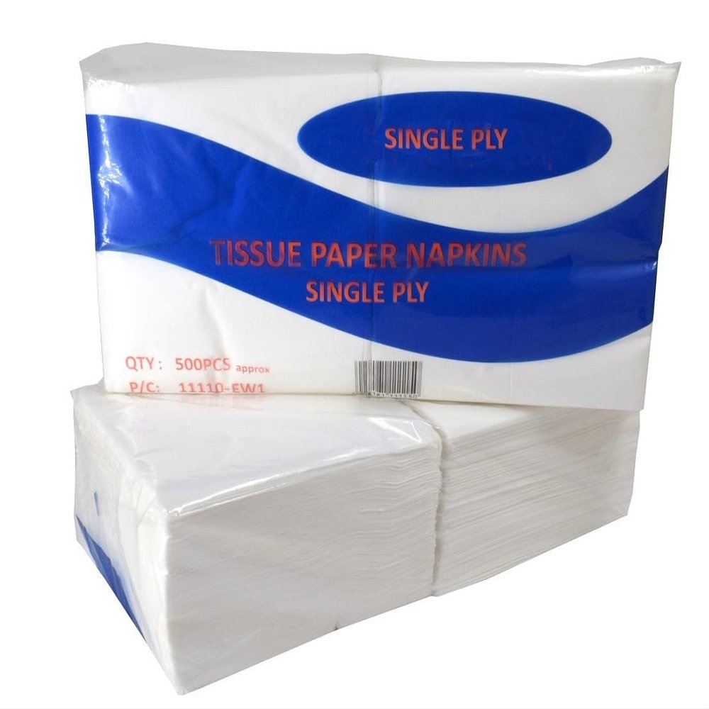 1000 - Soft White Napkins - 30x30cm | 1Ply Soft and Absorbent Serviettes Paper Napkins for Parties, Events, and Everyday Use