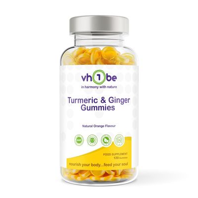 High Strength Turmeric & Ginger Gummies 120 Orange Flavour Vegan Gummies | Curcumin & Ginger Root Extract | Anti-Inflammatory, Joint & Immune Support | Non-GMO, Gluten-Free