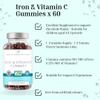 Iron Supplement & Vitamin C Gummies Kids & Adults - Cherry Flavour Iron Gummies for Women, Men & Children Age 3+ - Tiredness, Fatigue, Cognitive Function, Immune System & Nervous System Supplement view 3