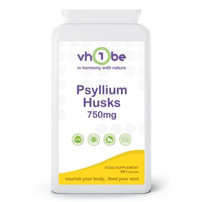 Psyllium Husks Supplement, 750mg, 90 Capsules, Vegetarian, Vegan, UK Manufactured to GMP Standards