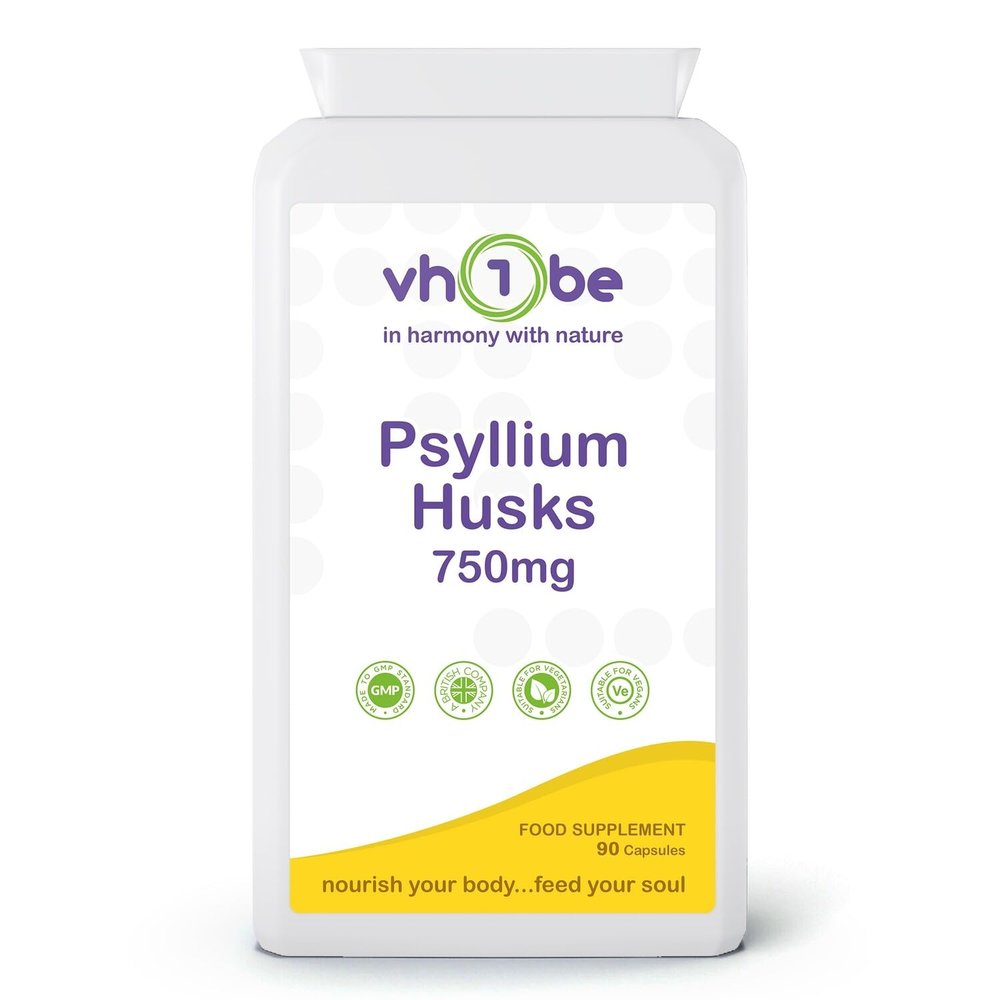 Psyllium Husks Supplement, 750mg, 90 Capsules, Vegetarian, Vegan, UK Manufactured to GMP Standards