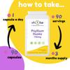 Psyllium Husks Supplement, 750mg, 90 Capsules, Vegetarian, Vegan, UK Manufactured to GMP Standards view 3